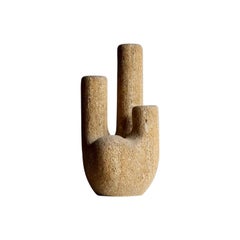 French Brutalist Stone Lamp