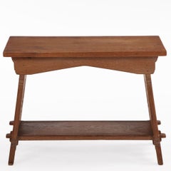 French Brutalist Style Carved Oak Table, C 1930