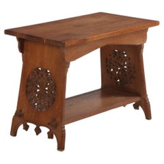 French Brutalist Style Carved Oak Table, C 1930