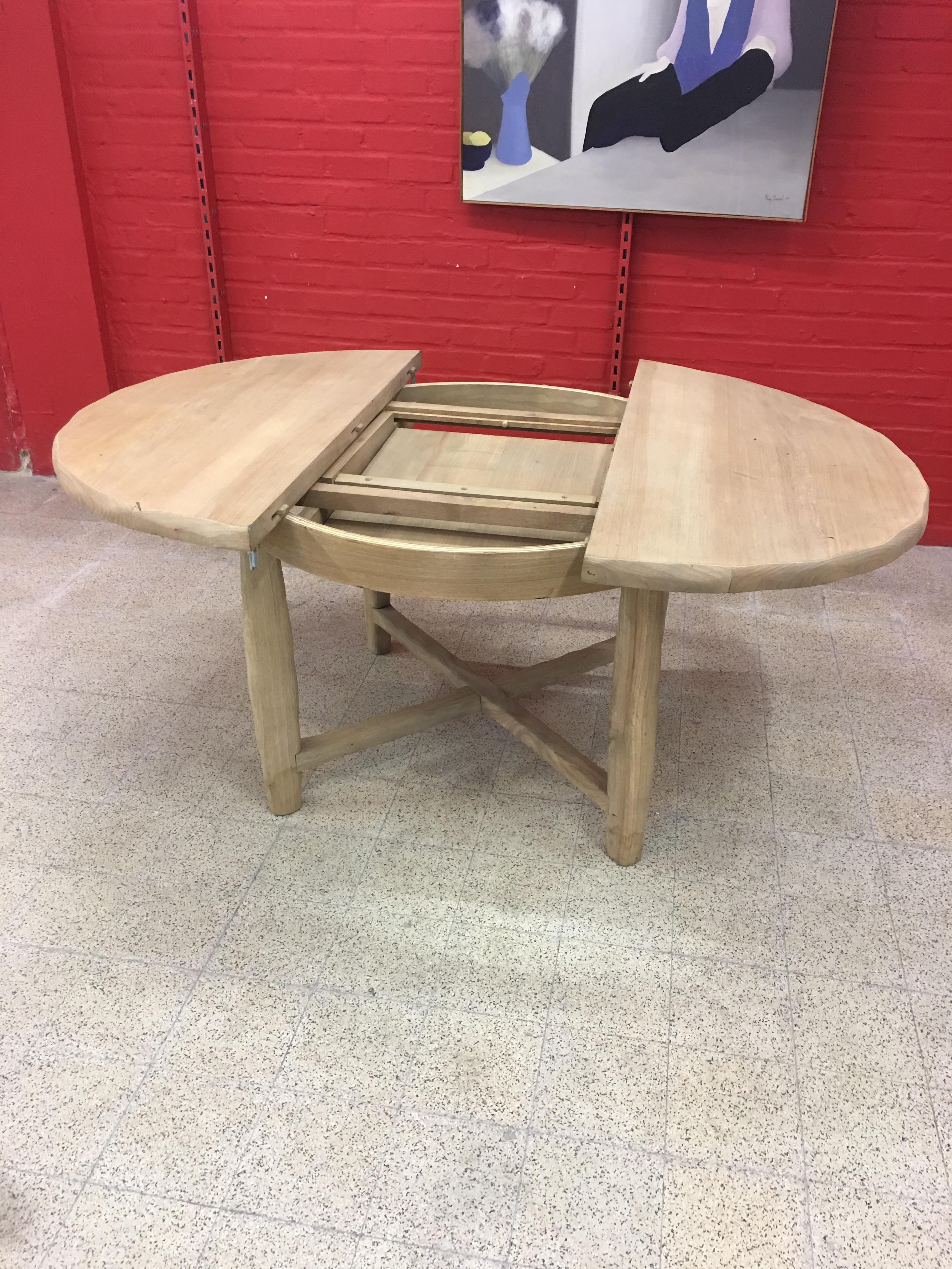 French Brutalist Table in Solid Elm, circa 1950-1960 For Sale 8