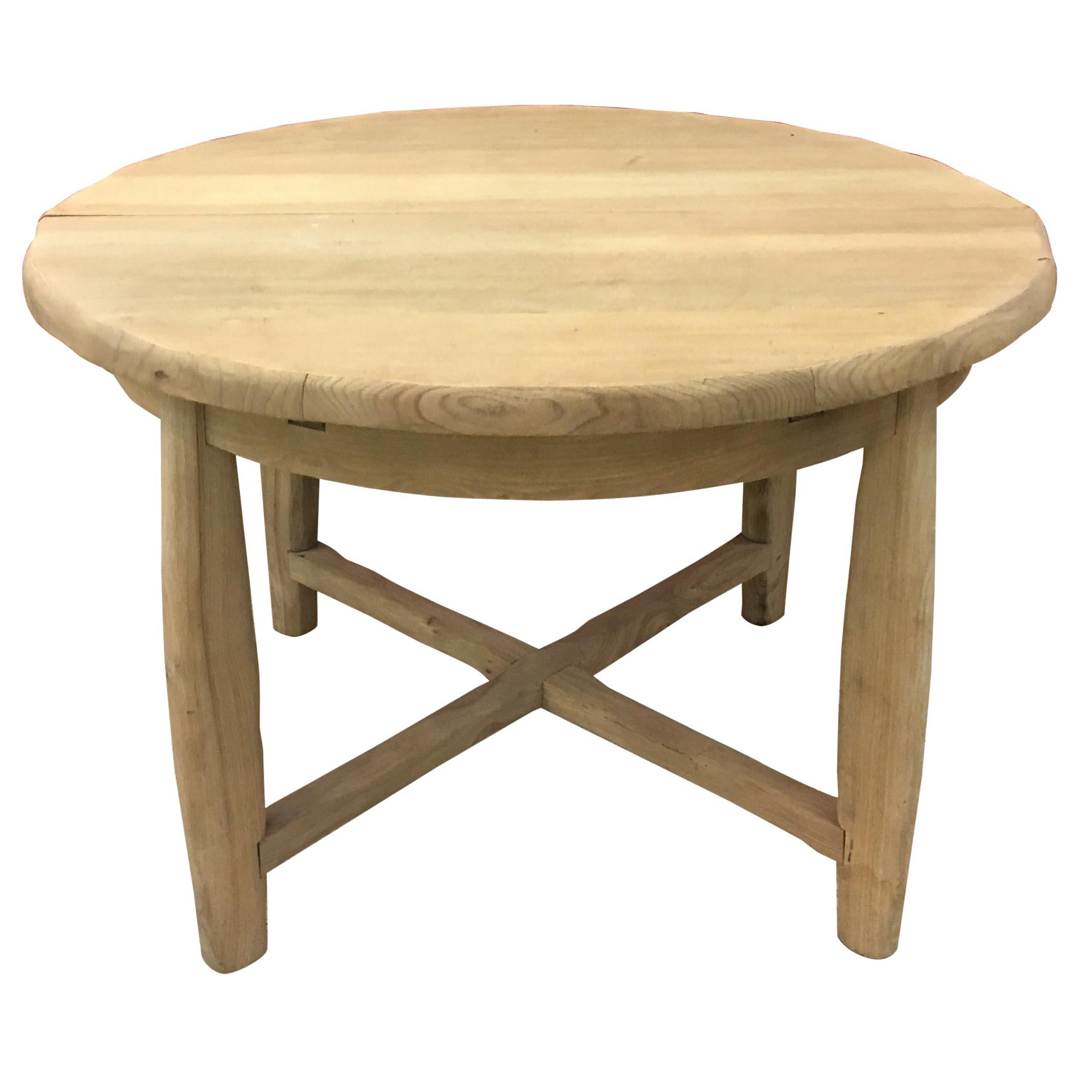 French Brutalist Table in Solid Elm, circa 1950-1960 For Sale