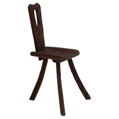 French Brutalist tripod chair