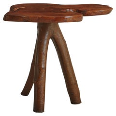 French Brutalist Tripod Side Table