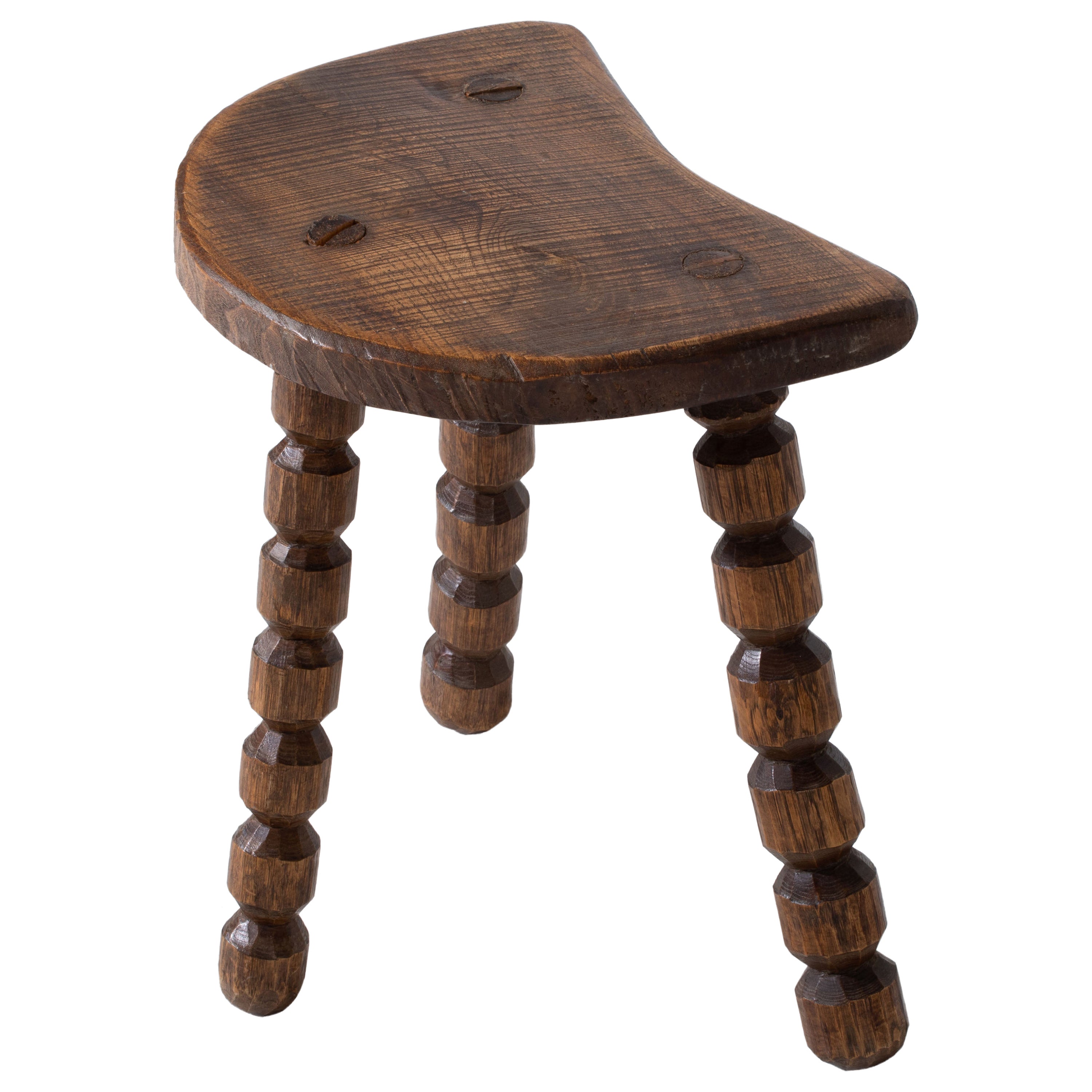 French Brutalist Tripod Stool, 1950s