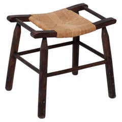 Tabouret tripode brutaliste français, années 1950