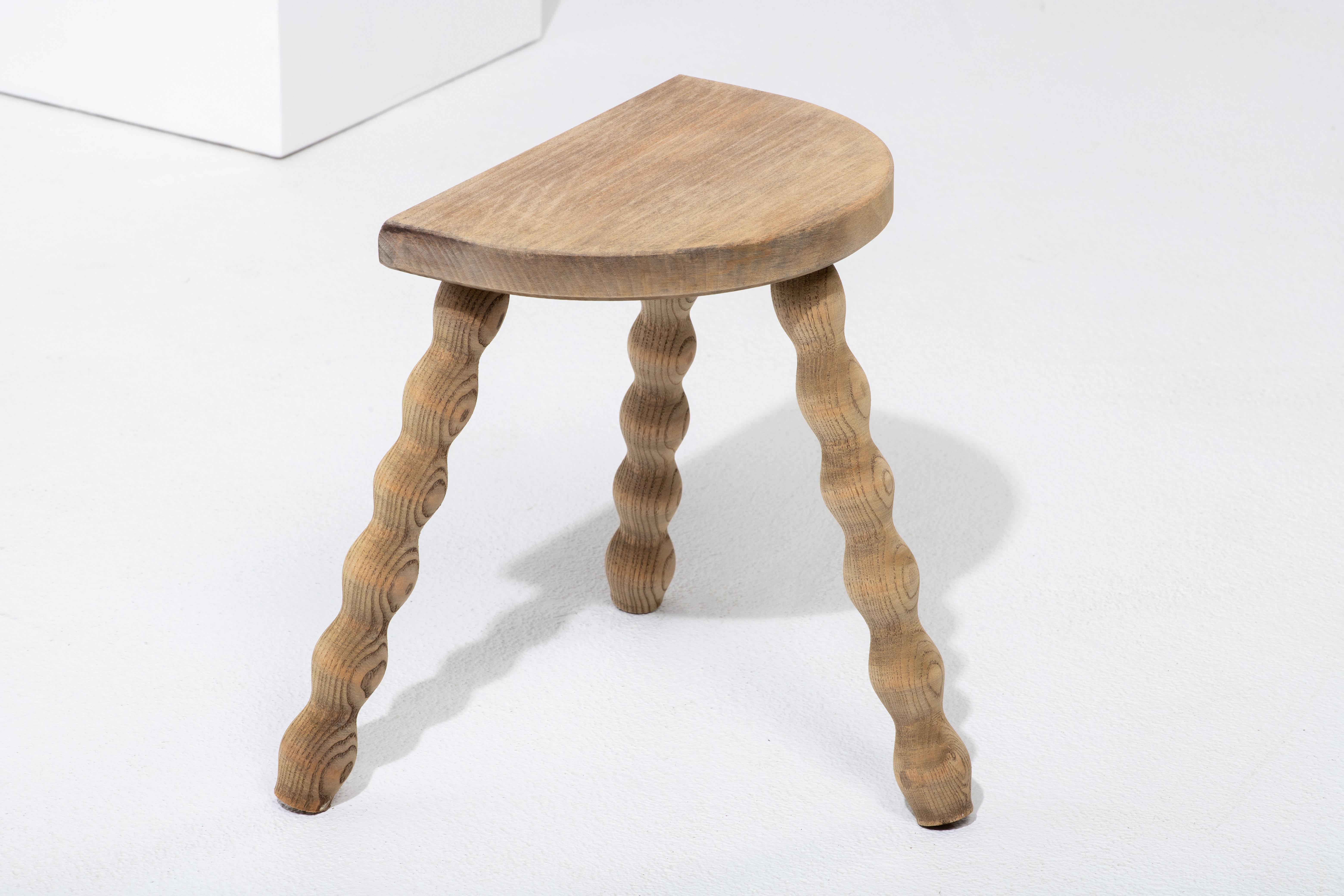 French Brutalist Tripod Stool For Sale 5
