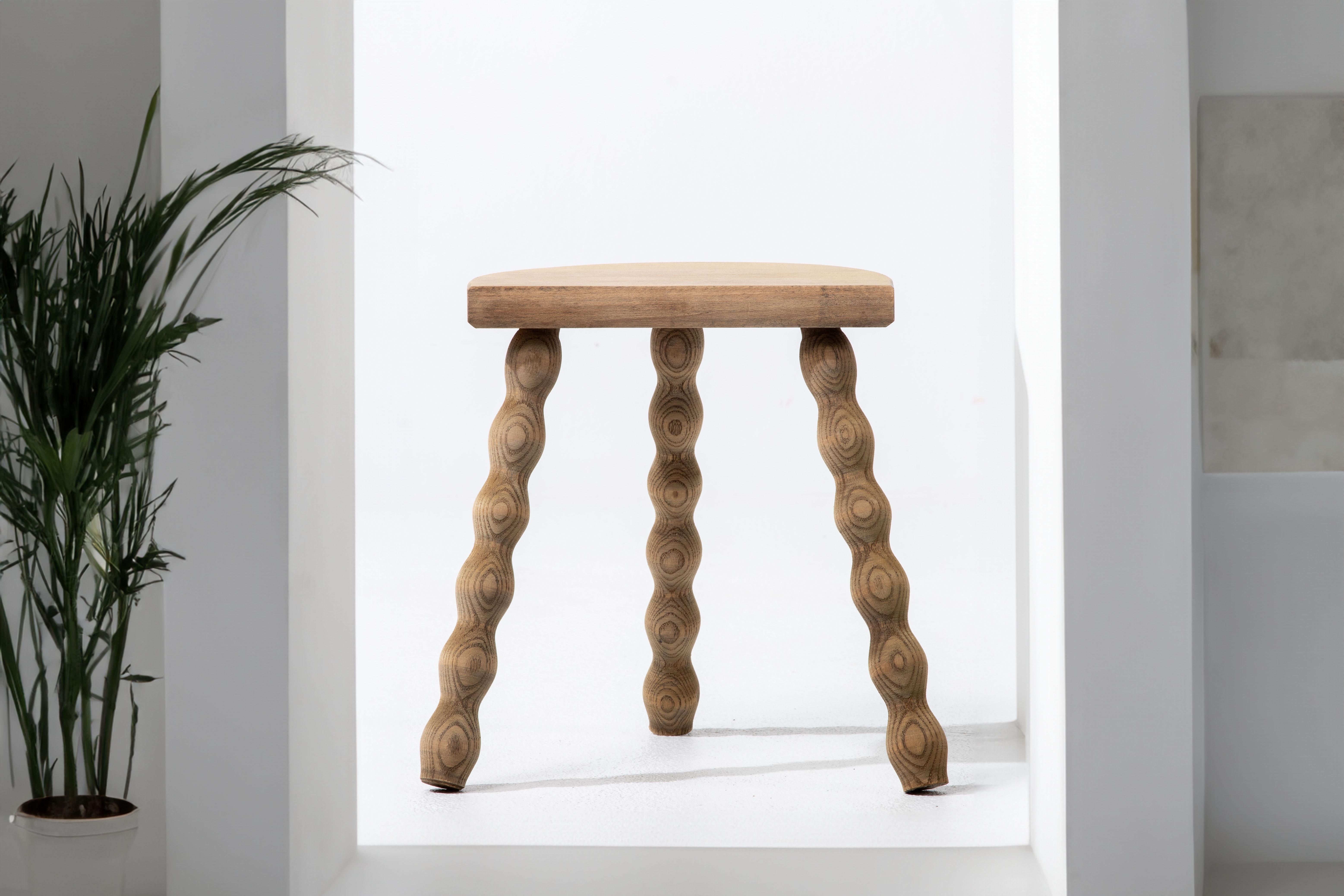 French Brutalist Tripod Stool For Sale 10