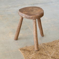 French Brutalist Tripod Stool