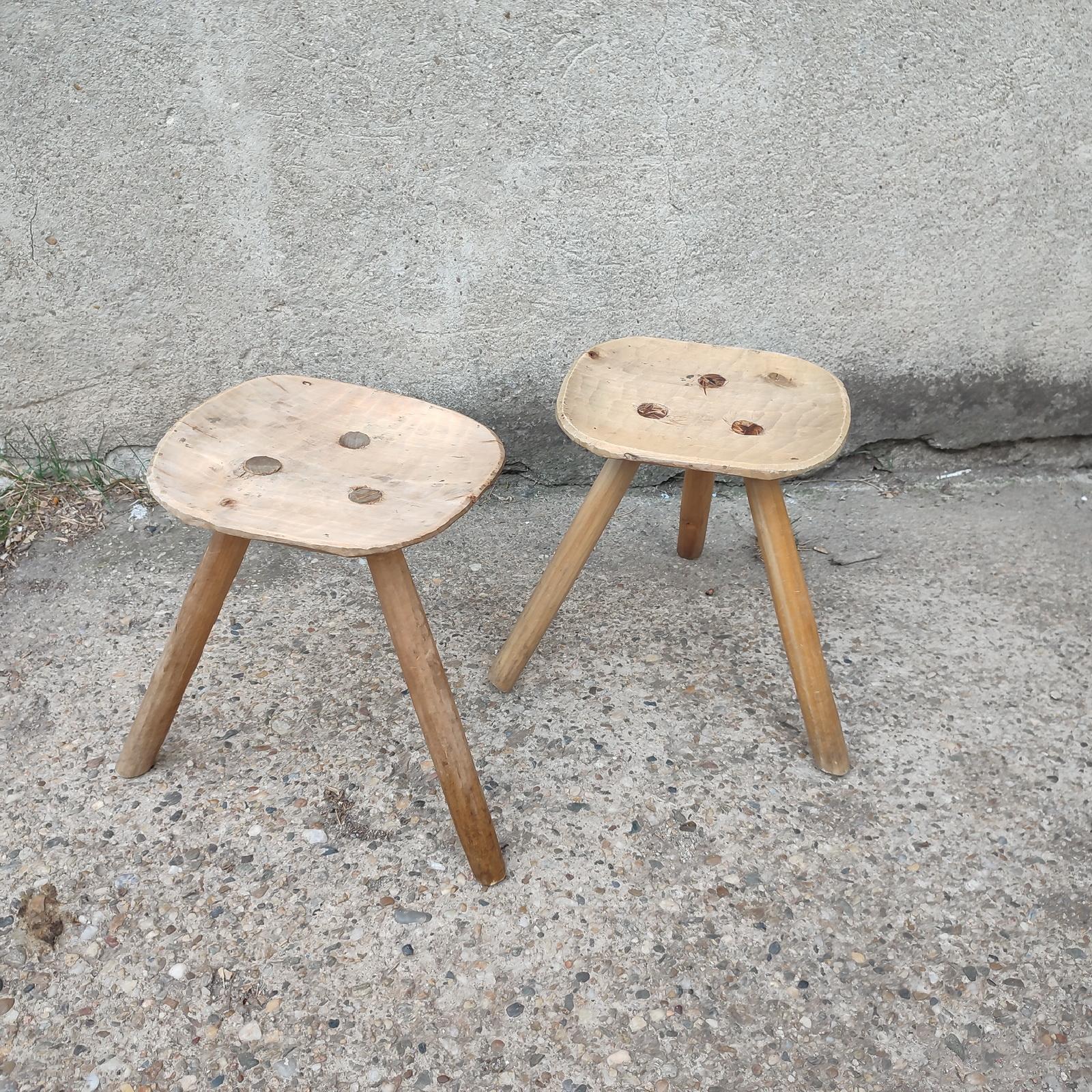 French Brutalist Tripod Stool For Sale at 1stDibs