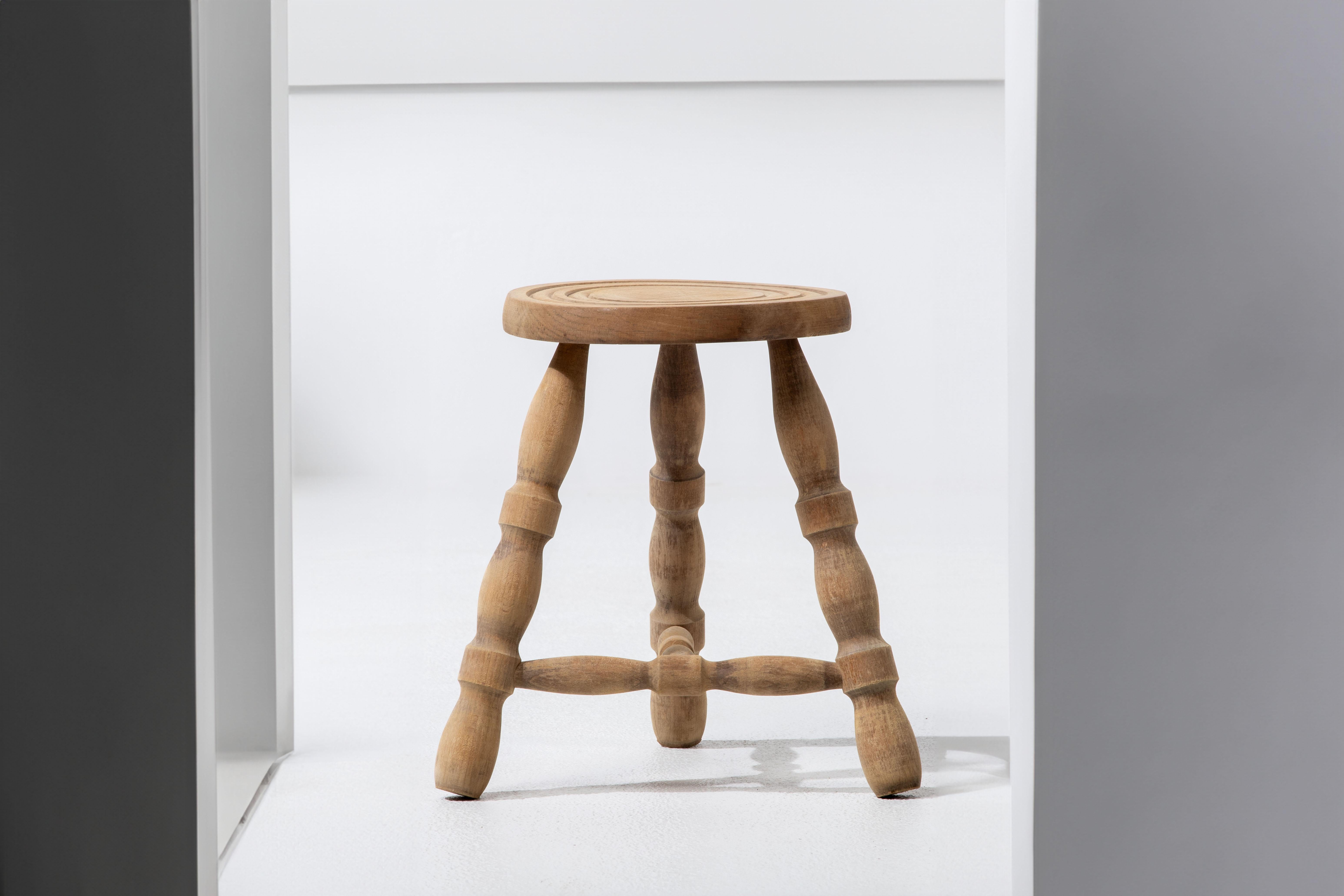 French Brutalist Tripod Stool For Sale 2