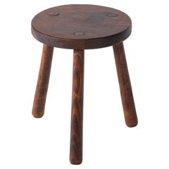 French Brutalist Tripod Stool