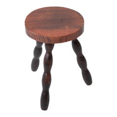 French Brutalist Tripod Stool