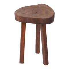 French Brutalist Tripod Stool