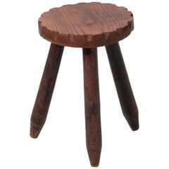 French Brutalist Tripod Stool