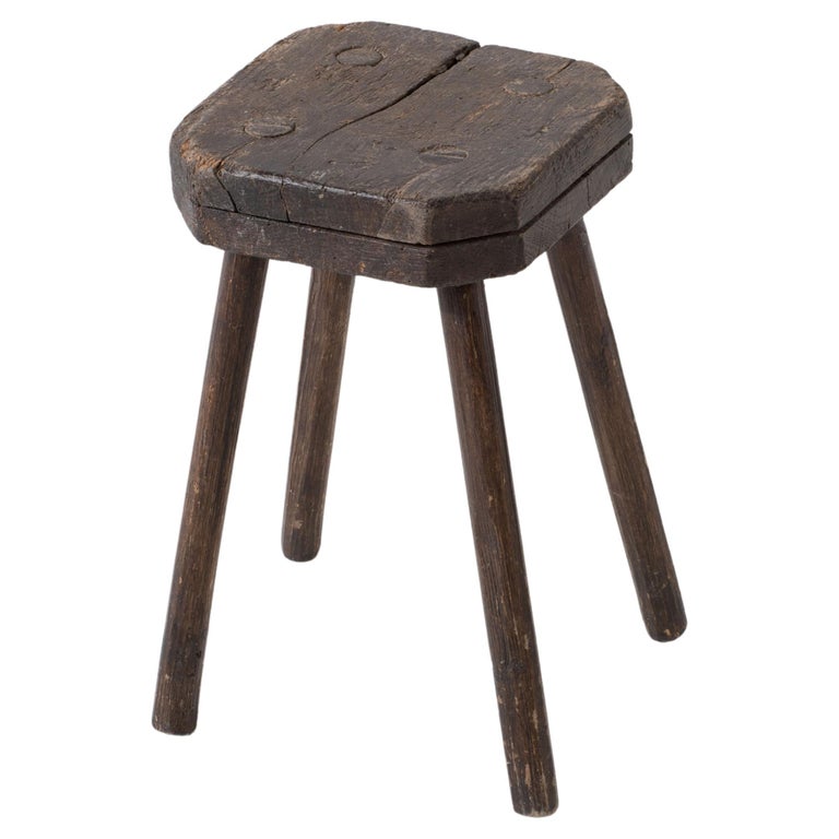 French Brutalist Stool For Sale at 1stDibs