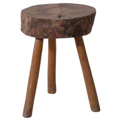 Retro French Brutalist Tripod Stool