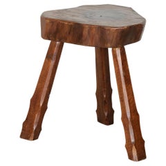 French Brutalist Tripod Stool