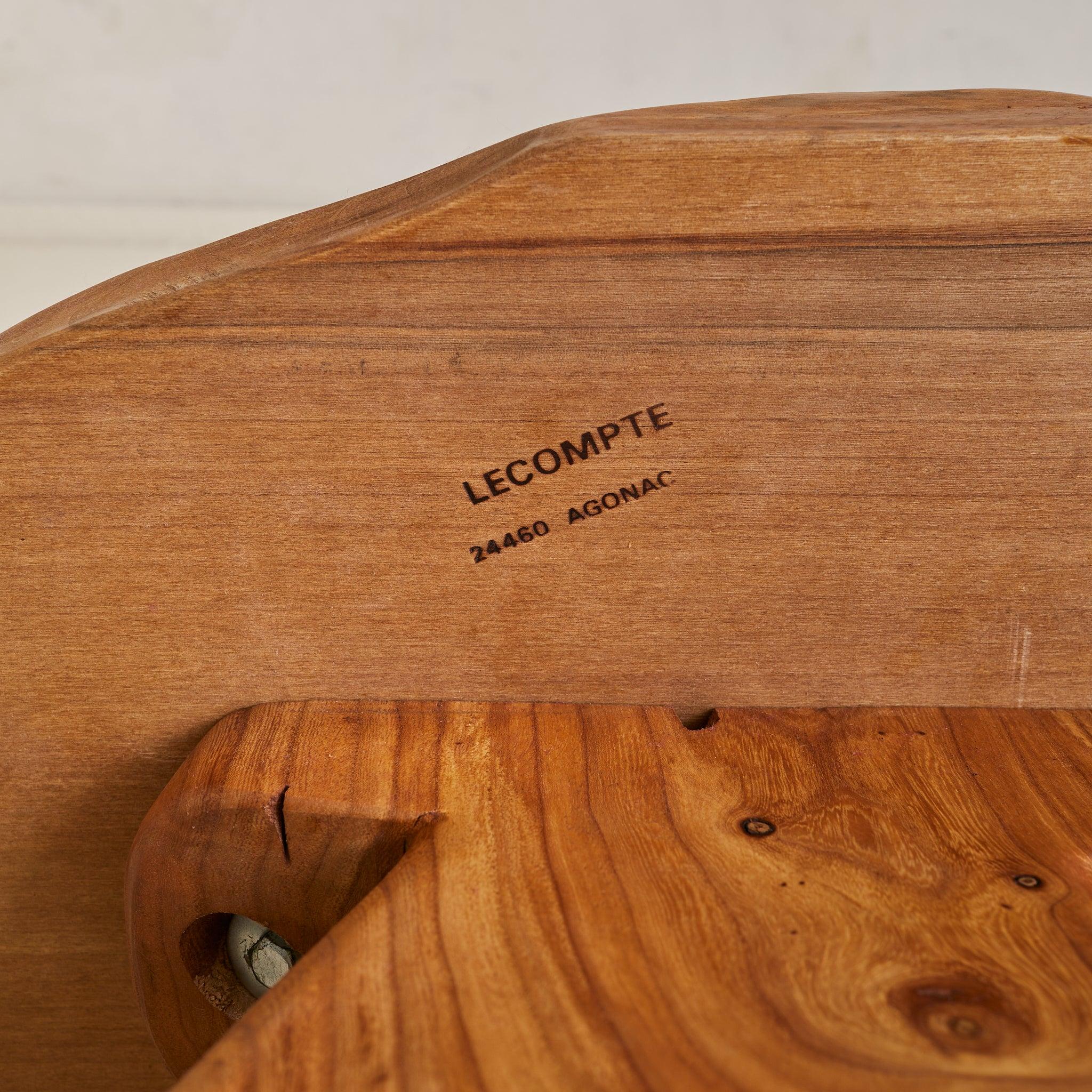 French Brutalist Wood Stool No. 04 by Richard Lecompte, 1970s en venta 3