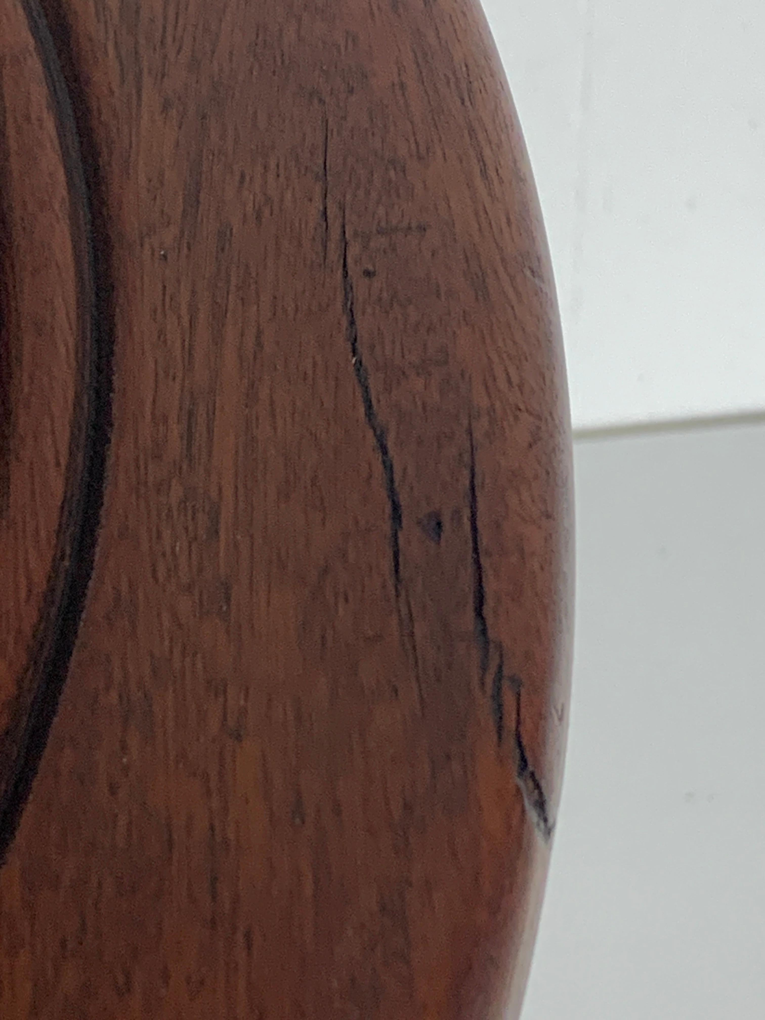French brutalist wood turned wine screw press side table, 1950s 5