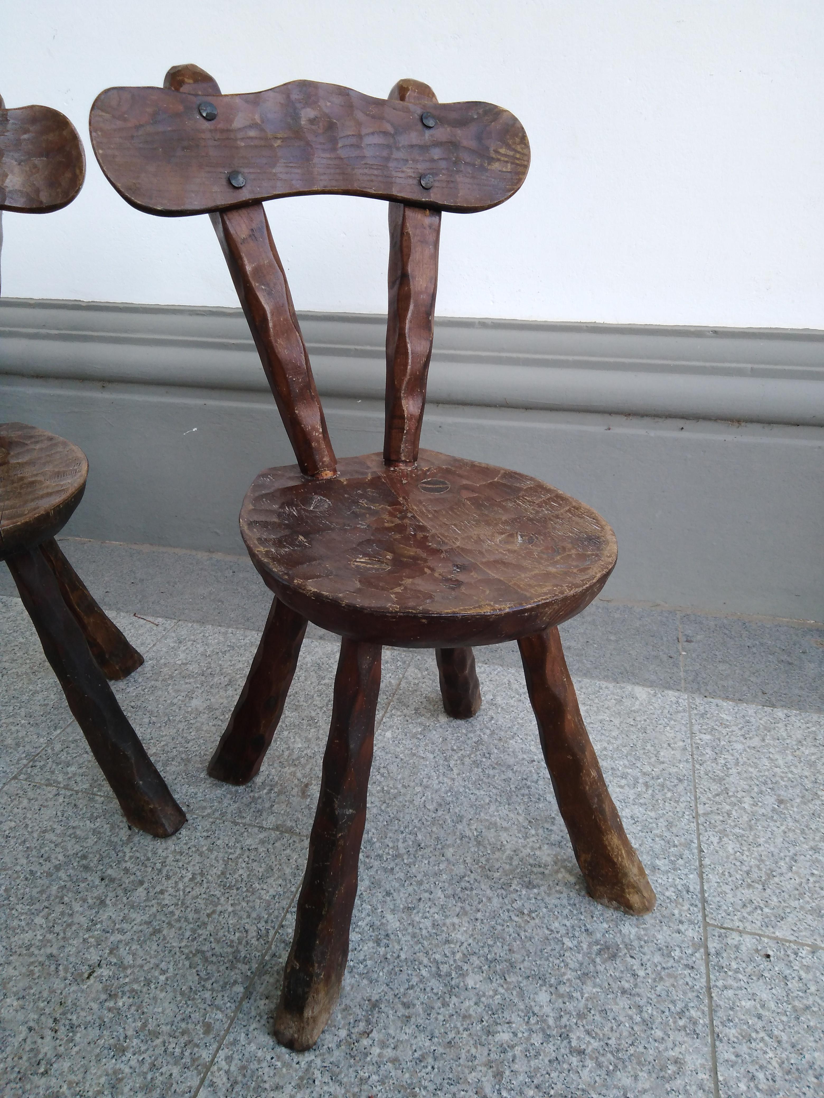 Milieu du XXe siècle Chaises brutalistes françaises