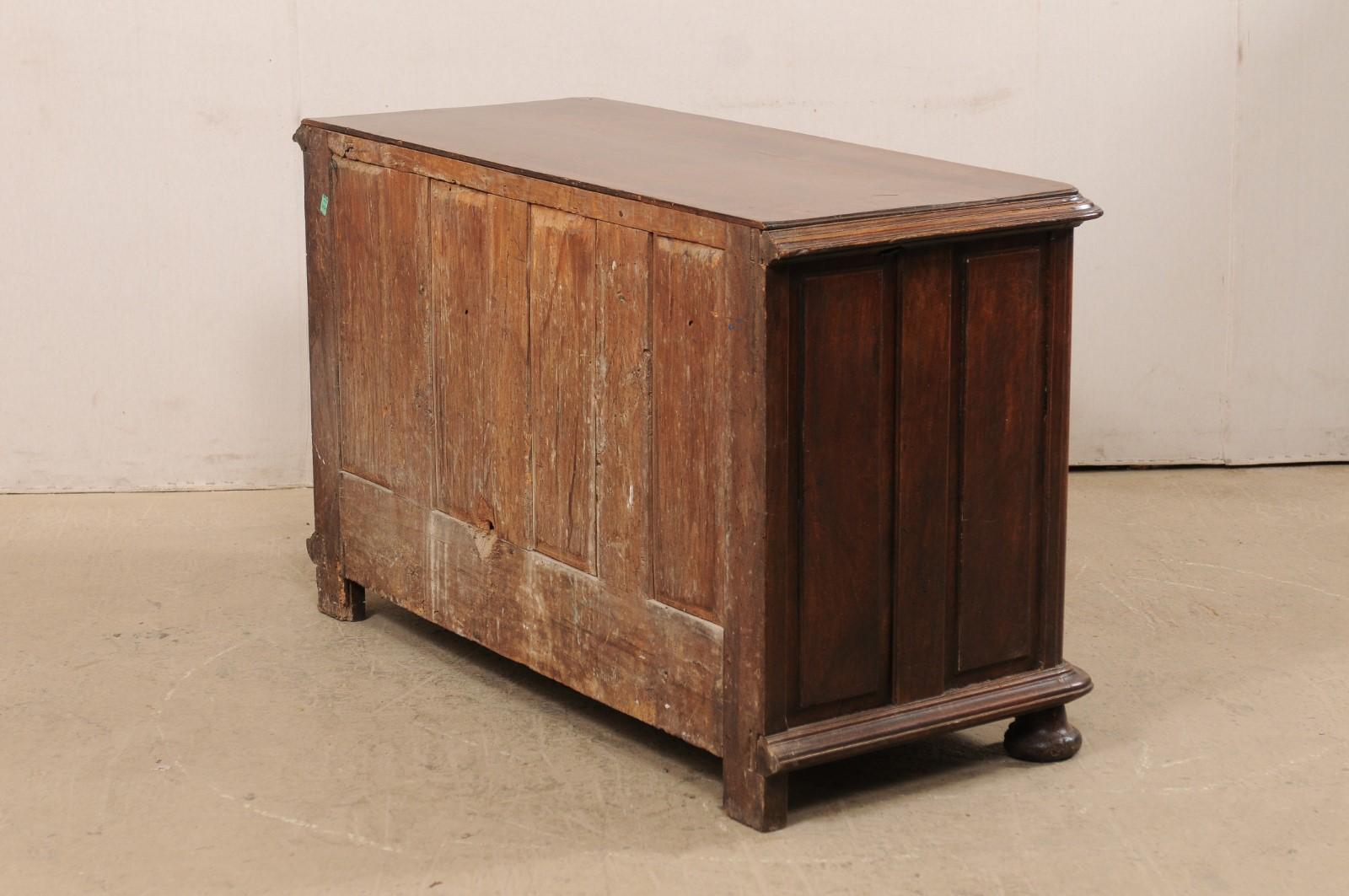 French Buffet Cabinet w/Thick Reed Carving & Diamond Paneled Doors, Early 19th C 1