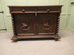 French Buffet de Corp, Carved Oak Game Cupboard