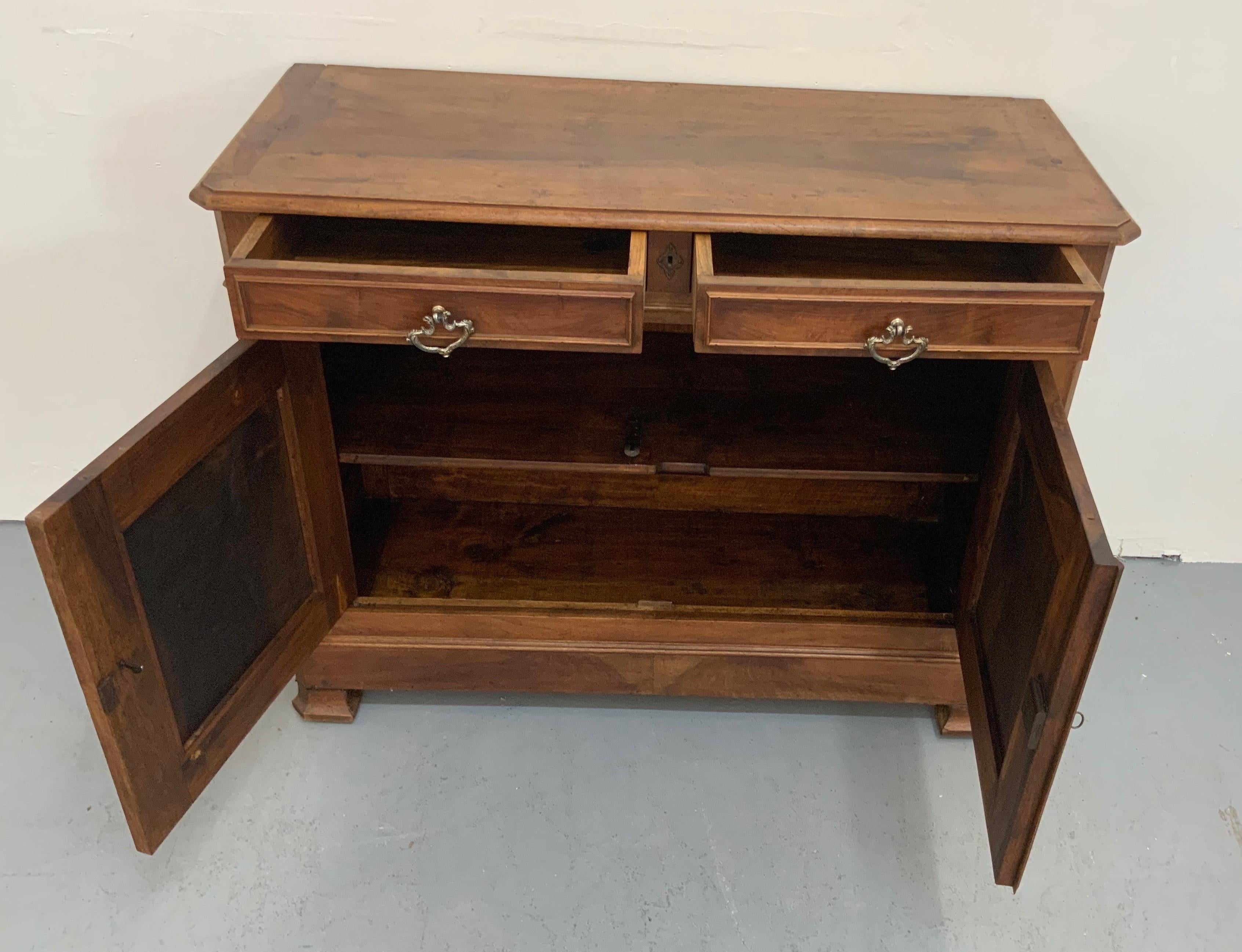 Walnut French Buffet Louis Philippe Burnt Wood and Varnished from 20th Century