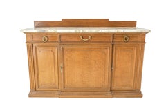 French Buffet Redesigned in Shop Counter Marble-Top Meuble De Metier circa 1900