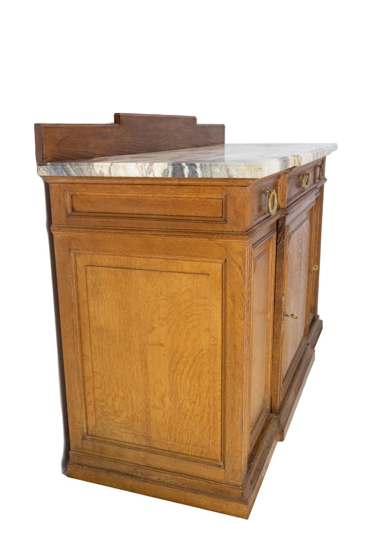 French Buffet Redesigned in Shop Counter Marble-Top Meuble De Metier circa  1900 For Sale at 1stDibs