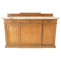 French Buffet Redesigned in Shop Counter Marble-Top Meuble De Metier circa 1900