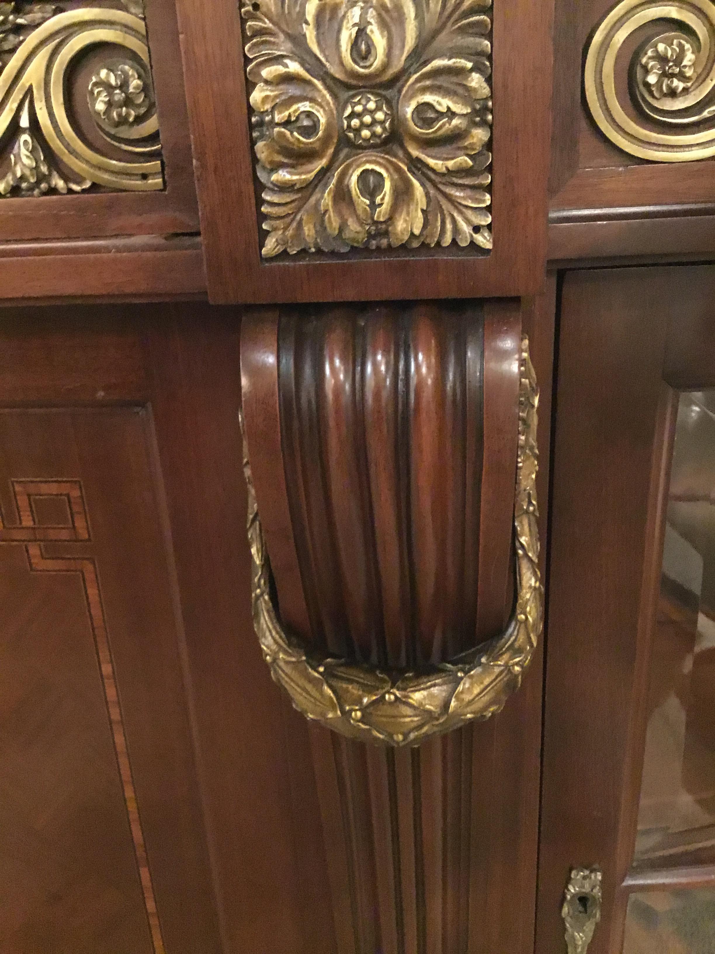 French Buffet/Sideboard, 19th Century with Marquetry and Bronze Dore Mounts 5