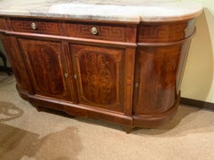 Buffet-/Sideboard aus Mahagoni im Louis-XVI.-Stil mit Marmorplatte