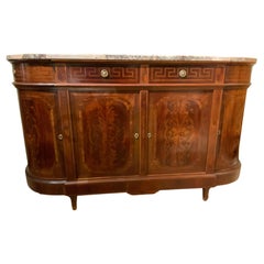 French Buffet/Sideboard in Mahogany Louis XVI-Style with Marble Top
