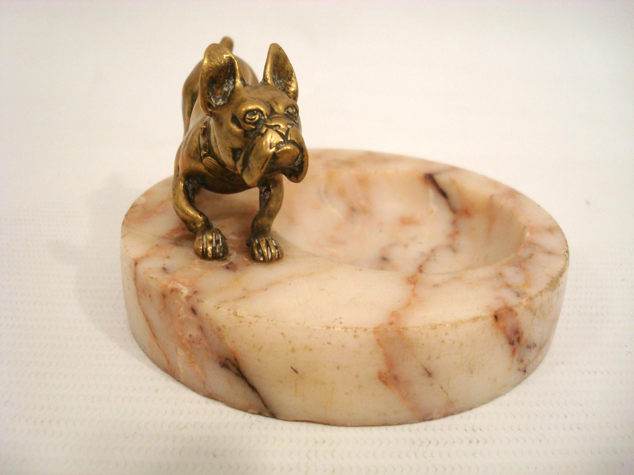 Pisapapeles / Cenicero de escritorio de bronce Bulldog francés , Austria, años 20 Austríaco en venta