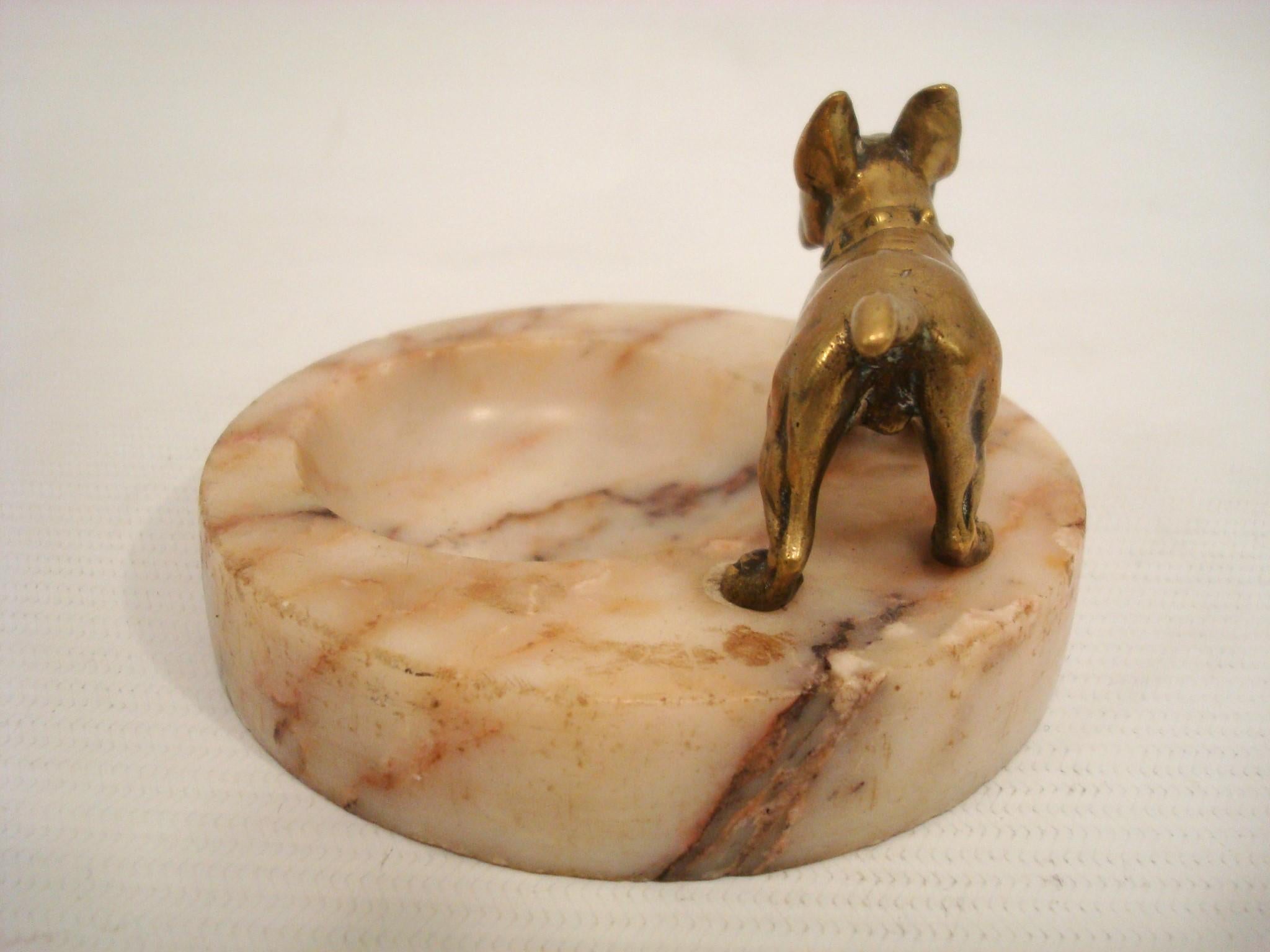 Pisapapeles / Cenicero de escritorio de bronce Bulldog francés , Austria, años 20 siglo XX en venta