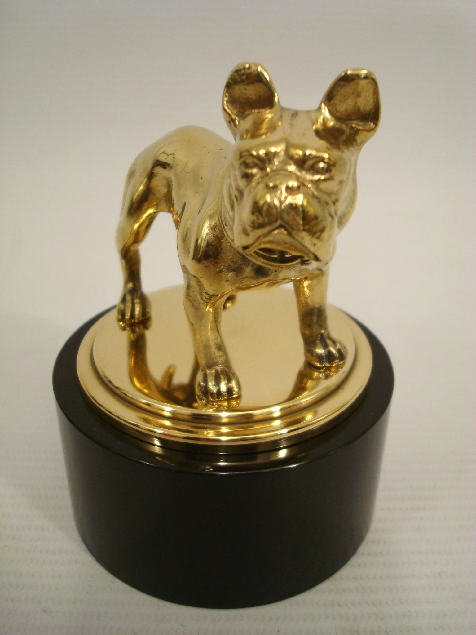 Bulldog francese da tavolo in bronzo, Austria, 1920 in vendita 3