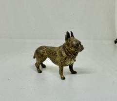 French Bulldog Frenchie Dog Austrian Vienna Bronze Circa 1900 Miniature Bronze
