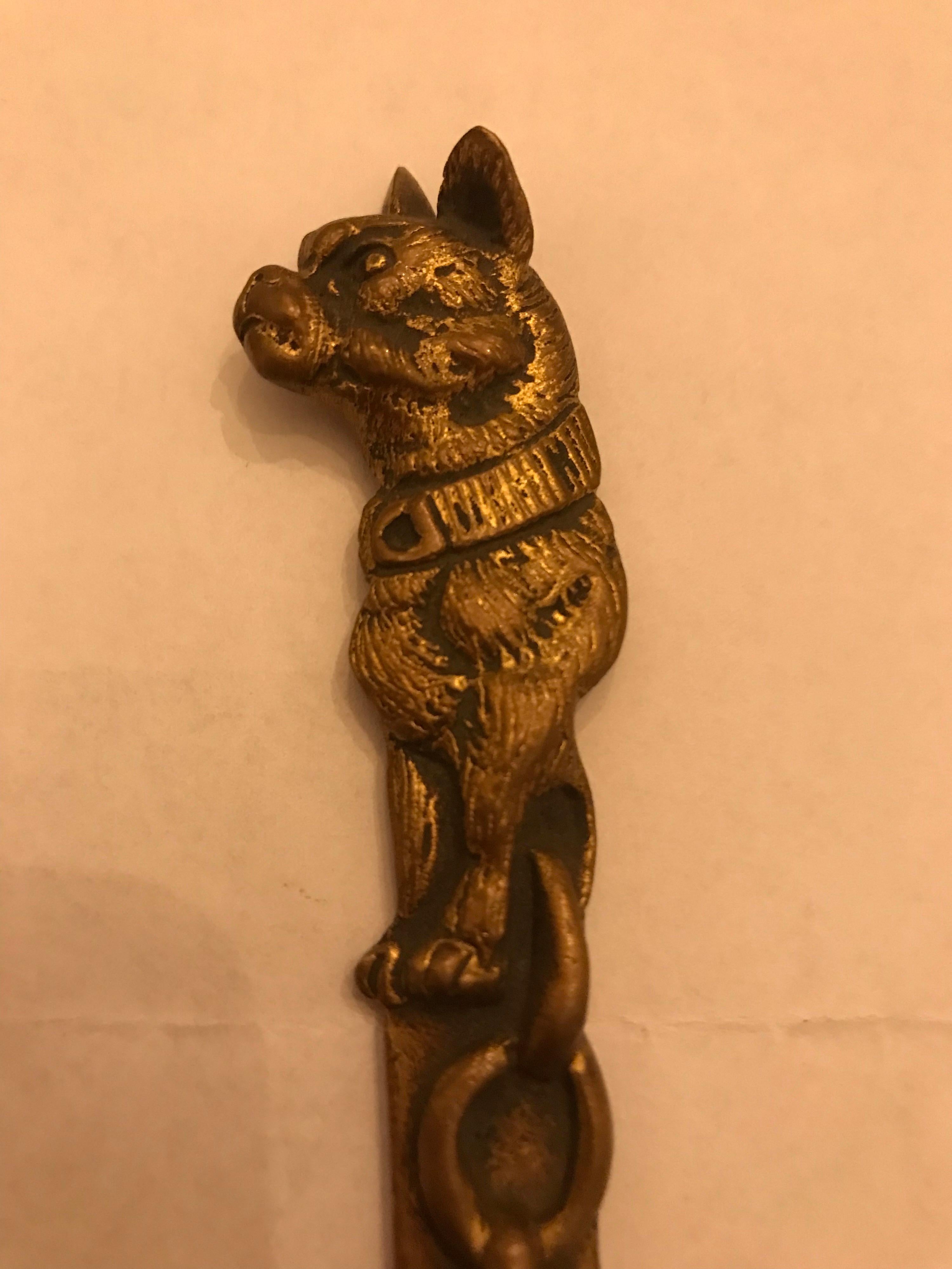 Art Nouveau French Bulldog Letter Opener by Bailly, France For Sale