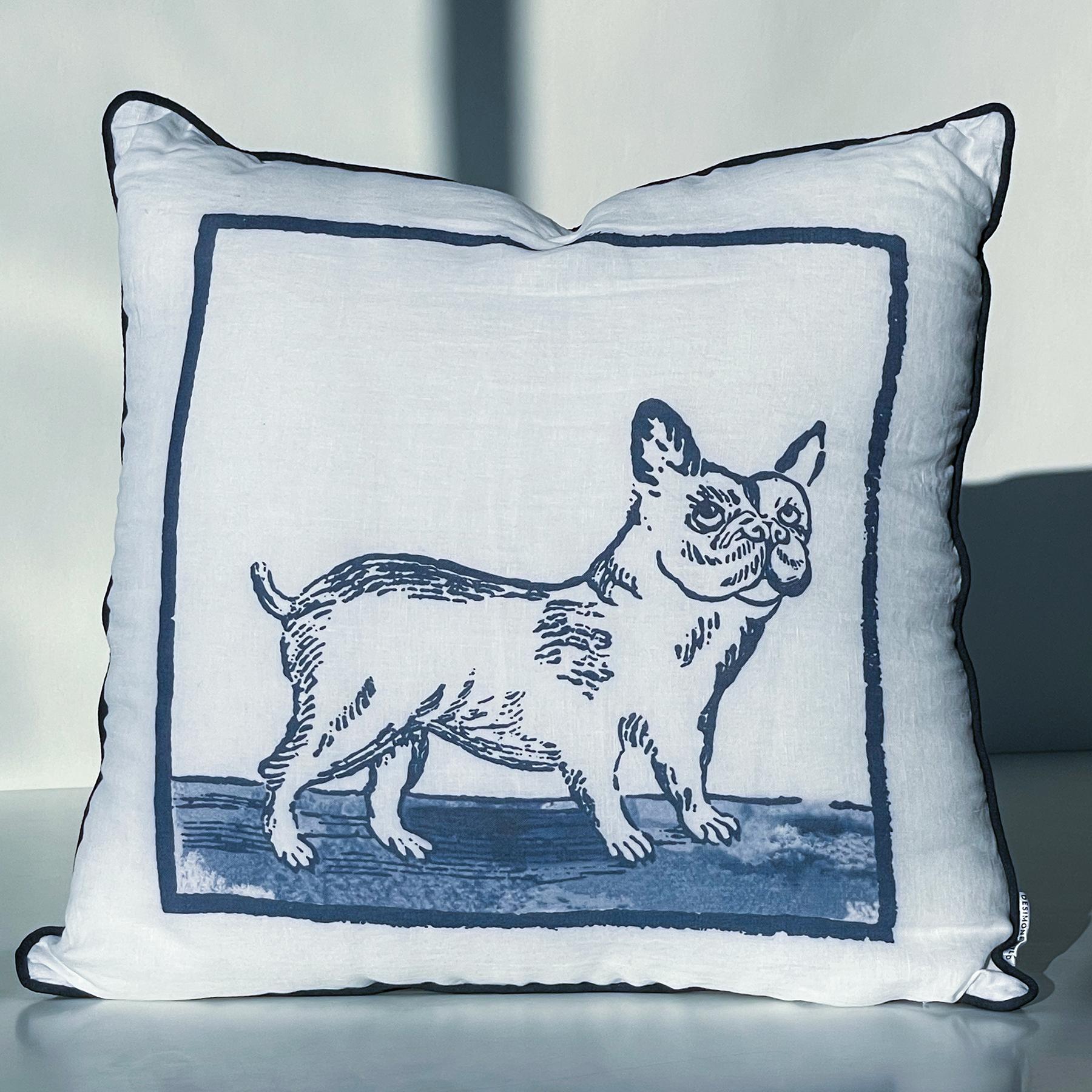 The perfect pillow for all dog lovers, this charming design features a funny looking Bolognese dog.

It belongs to a collection of several different dog breeds from 18th century Dutch illustrations.

This design is elegant, colorful and