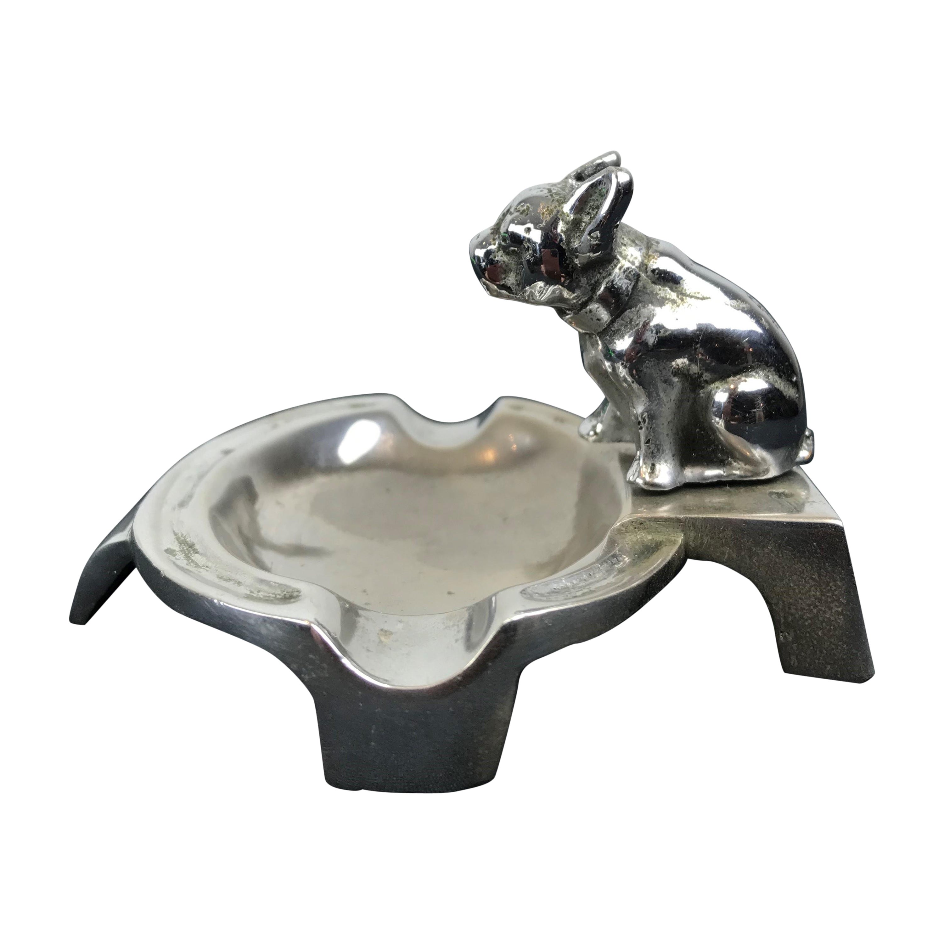 French Bulldog Metal Ashtray