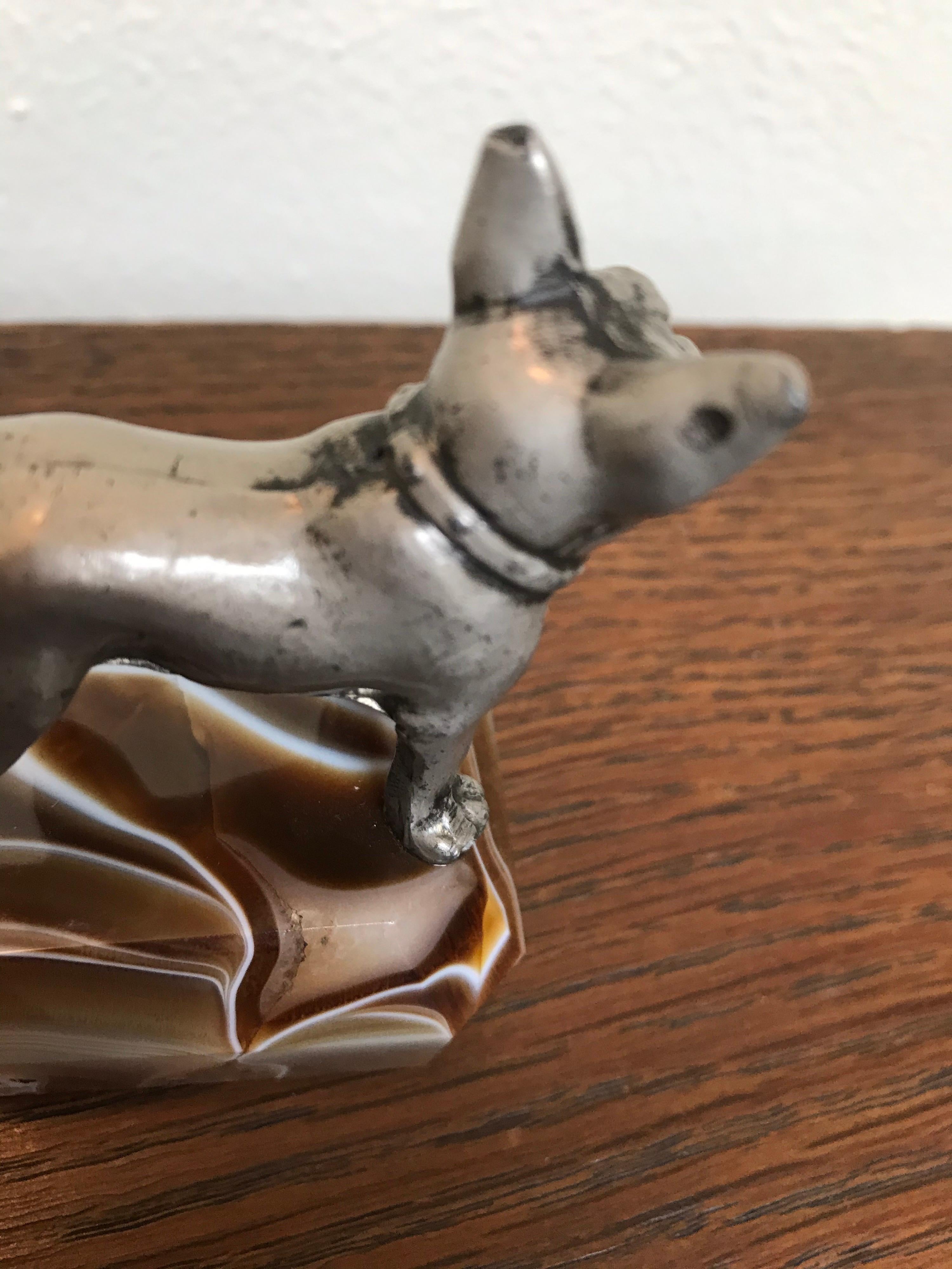 Metal French Bulldog Paperweight, Japan