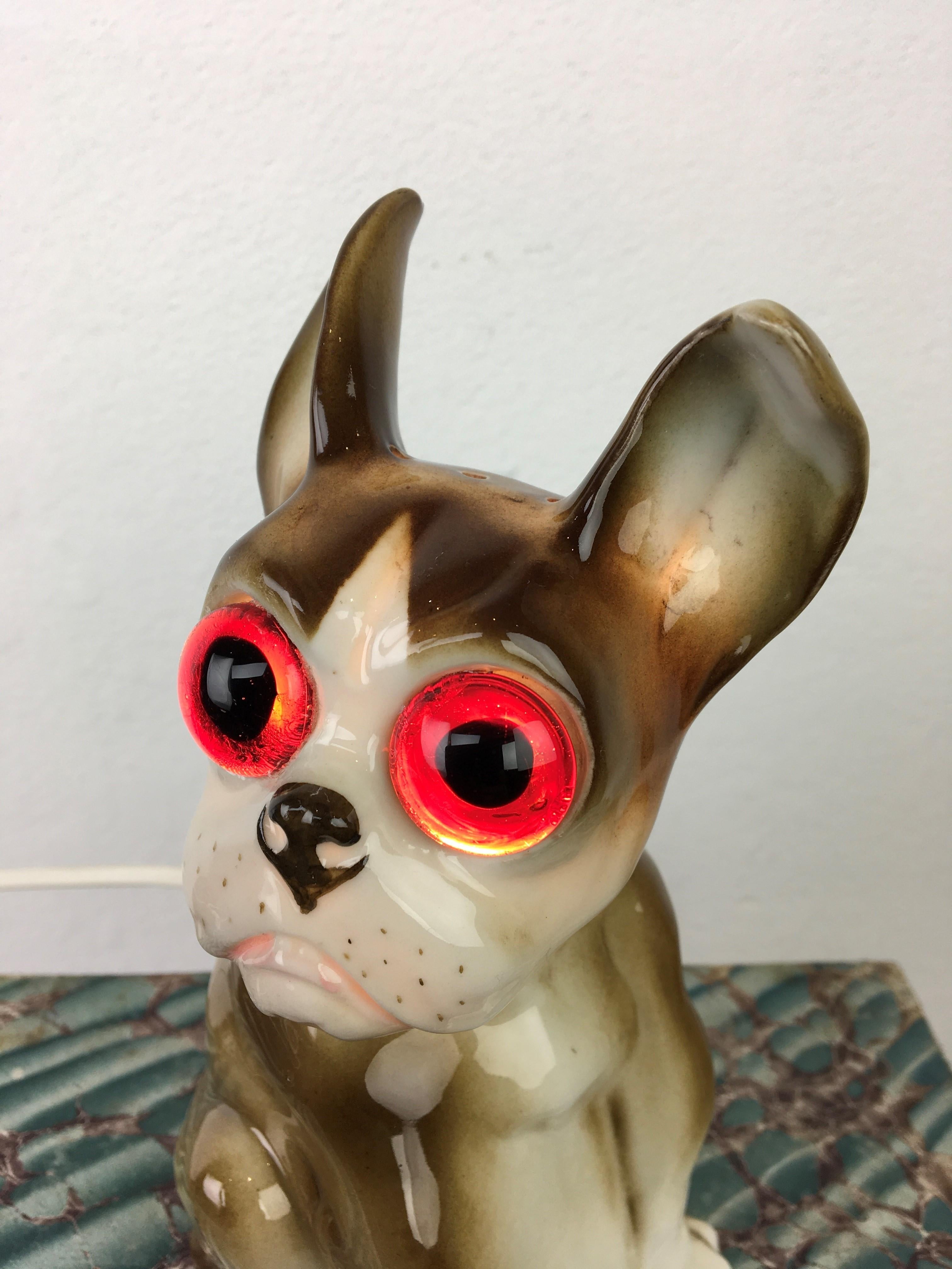 Art Deco French Bulldog Perfume Light, 1930s, Germany