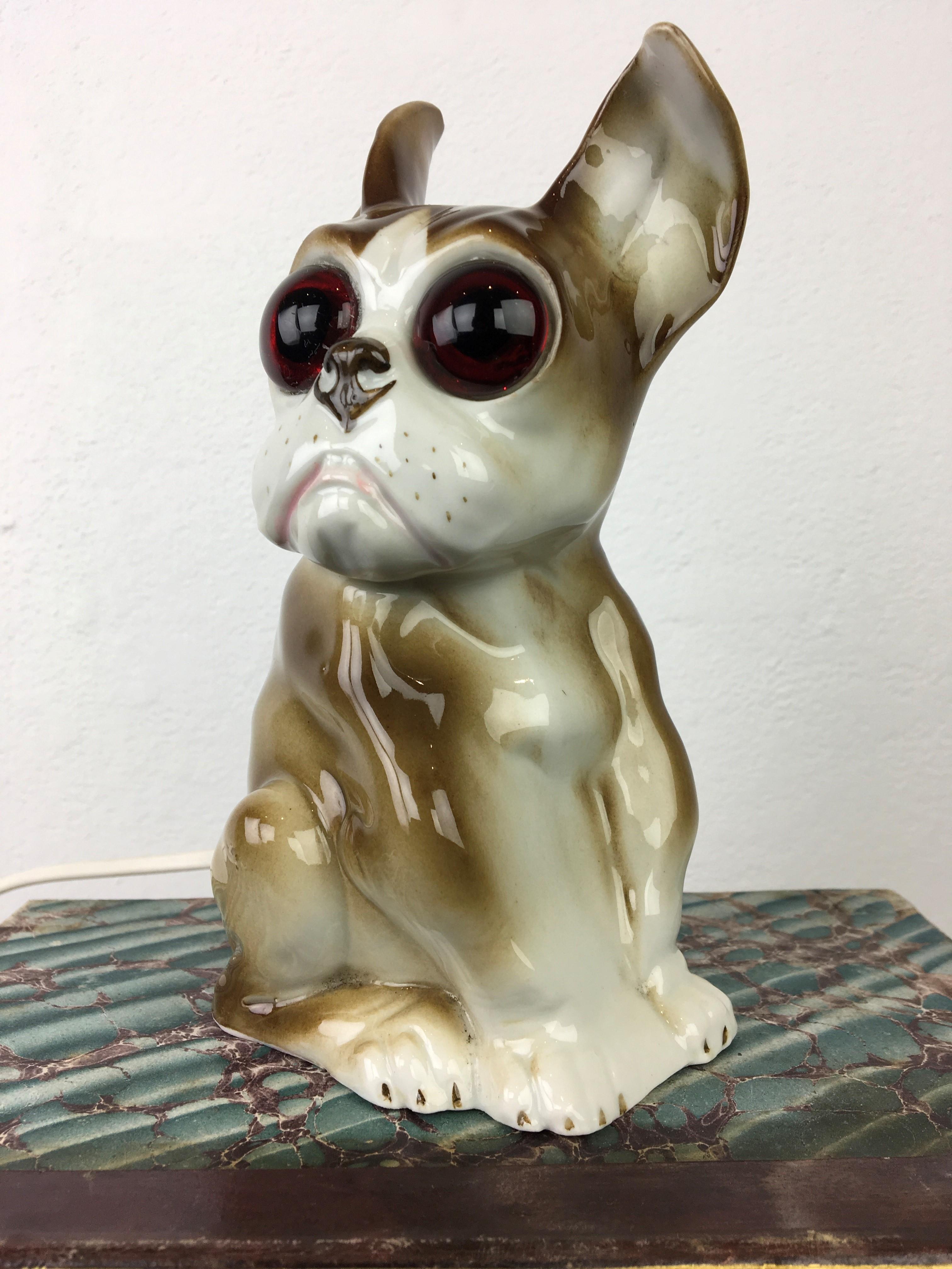 French Bulldog Perfume Light, 1930s, Germany In Good Condition In Retie, BE