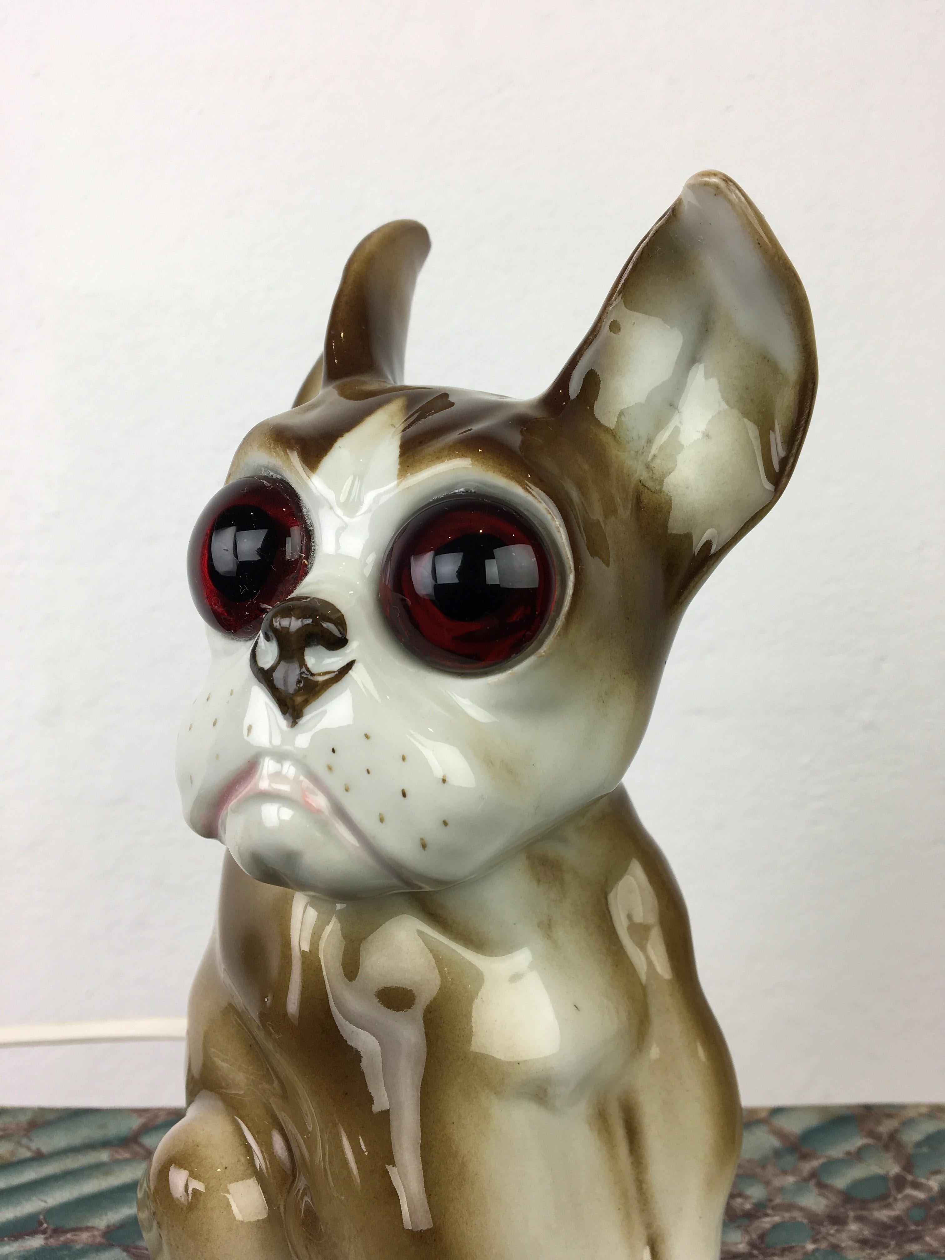 20th Century French Bulldog Perfume Light, 1930s, Germany