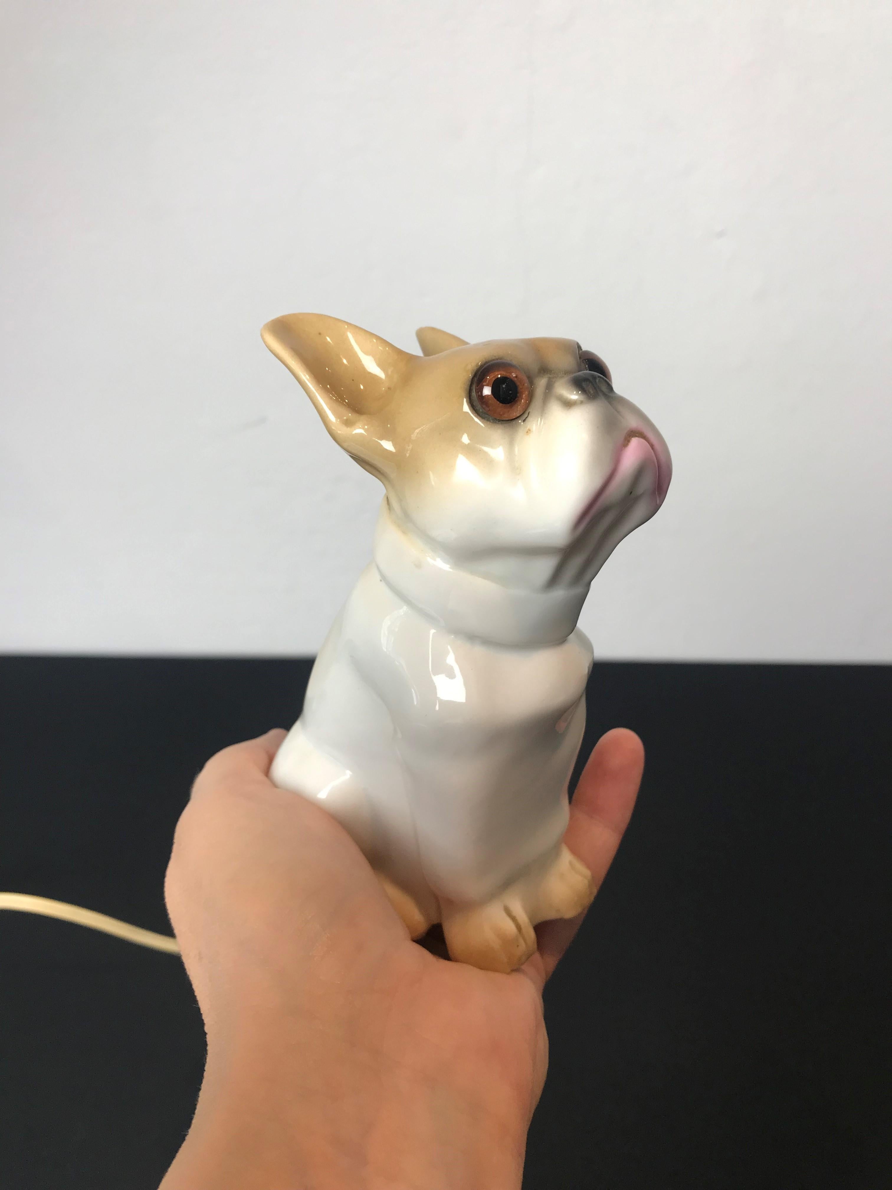 Französische Parfümlampe mit Bulldogge im Angebot 12