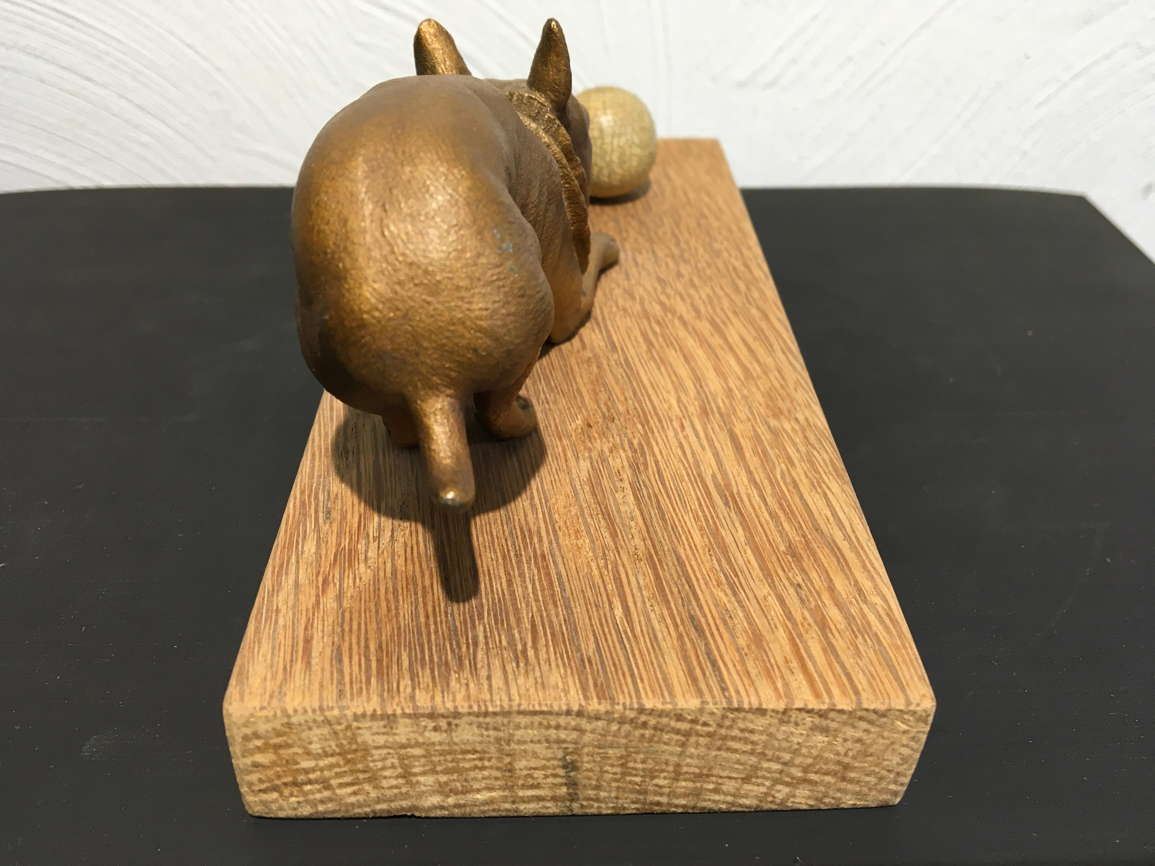 French Bulldog playing with Ball Sculpture For Sale 5