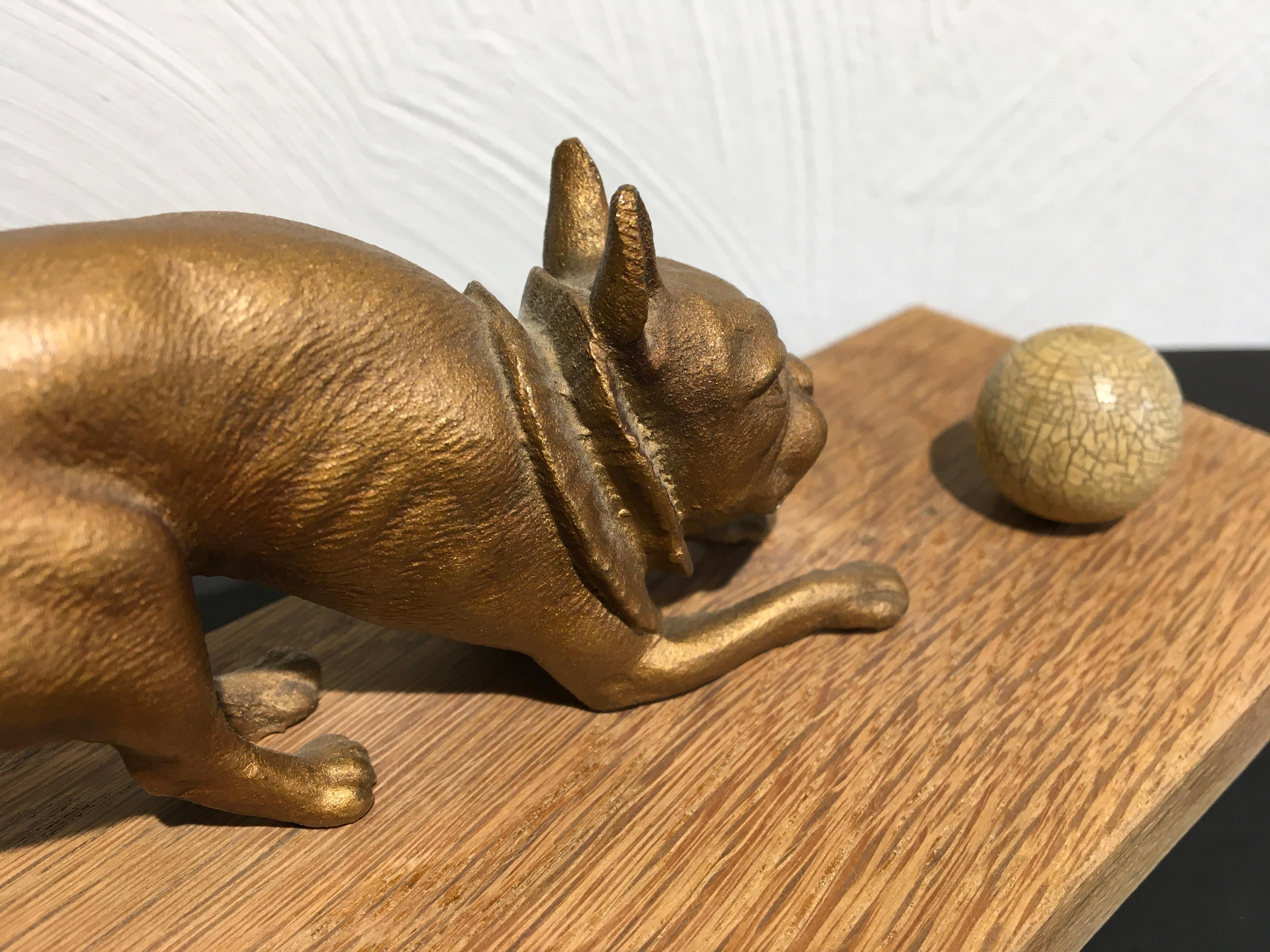 French Bulldog playing with Ball Sculpture For Sale 7