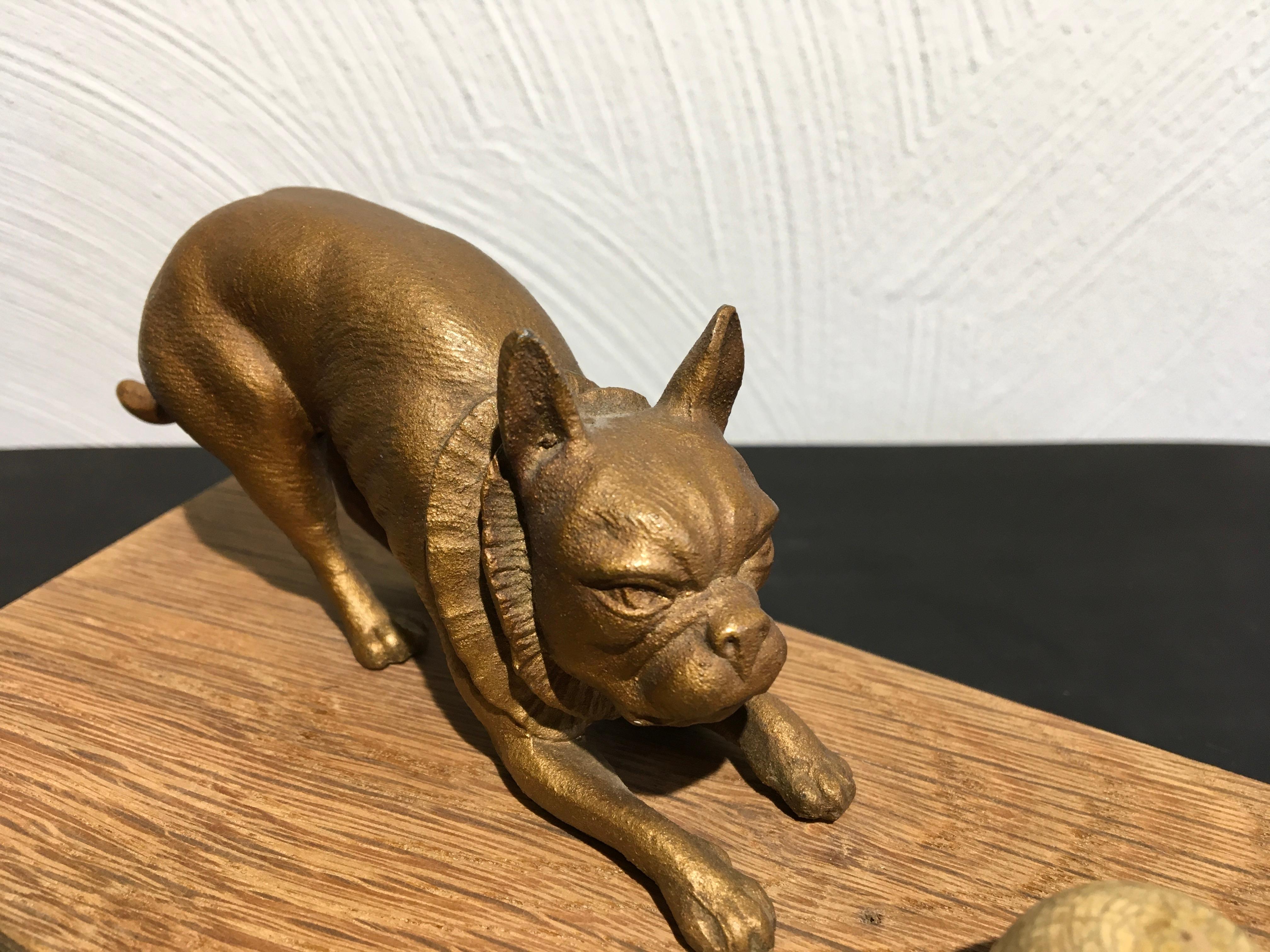 French Bulldog playing with Ball Sculpture For Sale 8