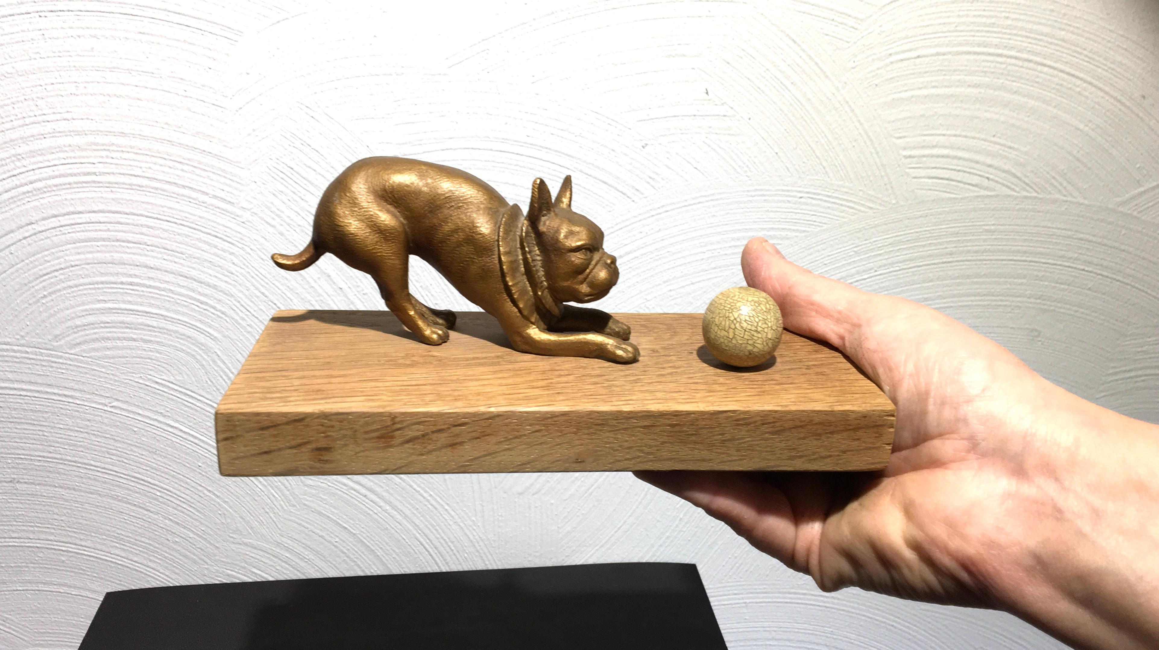 French Bulldog playing with Ball Sculpture For Sale 10