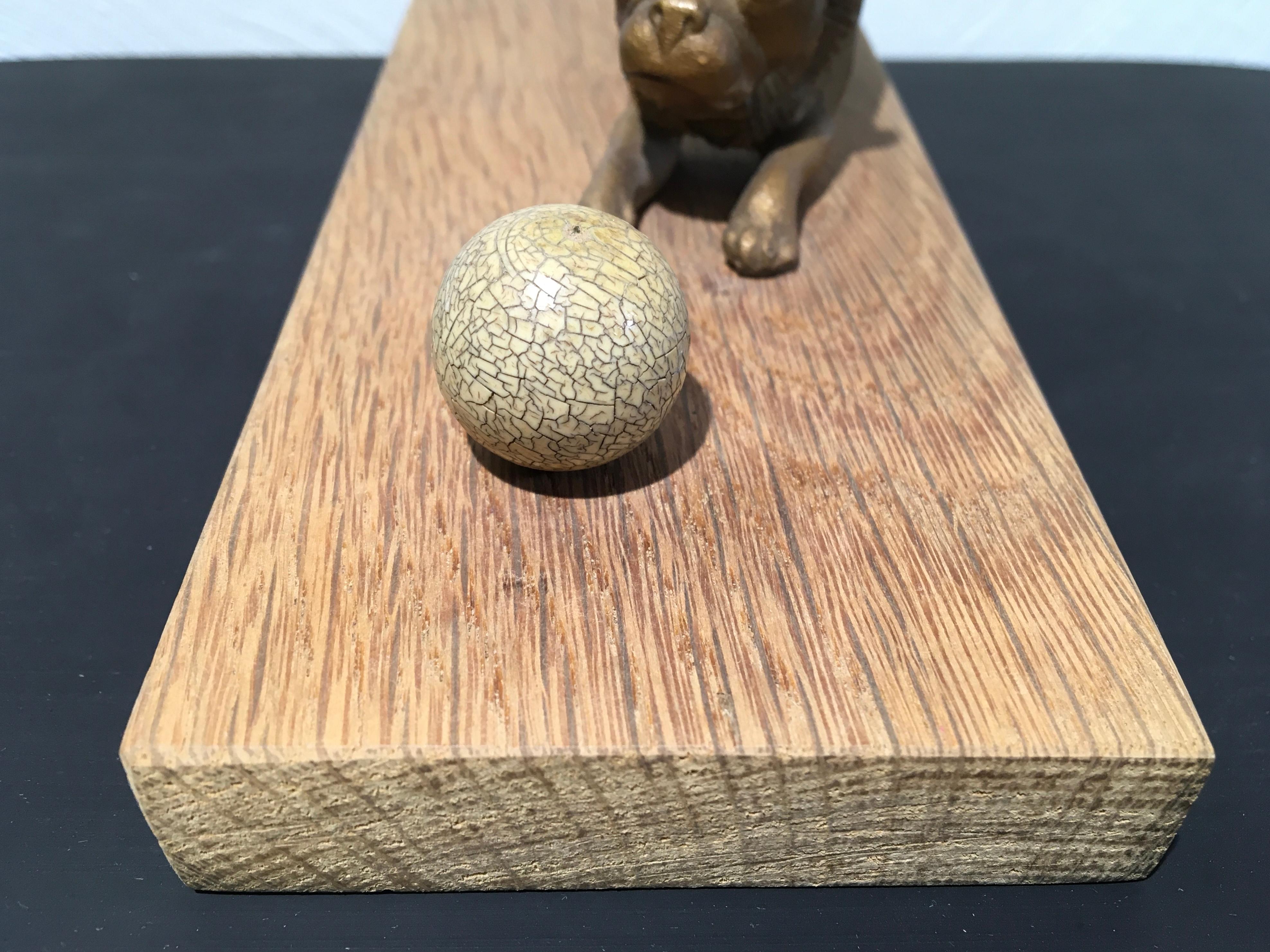 French Bulldog playing with Ball Sculpture For Sale 1